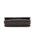 Bolso de hombro Cadena alrededor Monedero Boy con cadena Piel de becerro acolchada negra