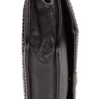 Bolso de hombro Cadena alrededor Monedero Boy con cadena Piel de becerro acolchada negra