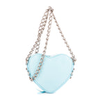Shoulder Bag Le Cagole Heart Mini Blue Aged Calfskin Leather