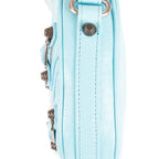 Shoulder Bag Le Cagole Heart Mini Blue Aged Calfskin Leather