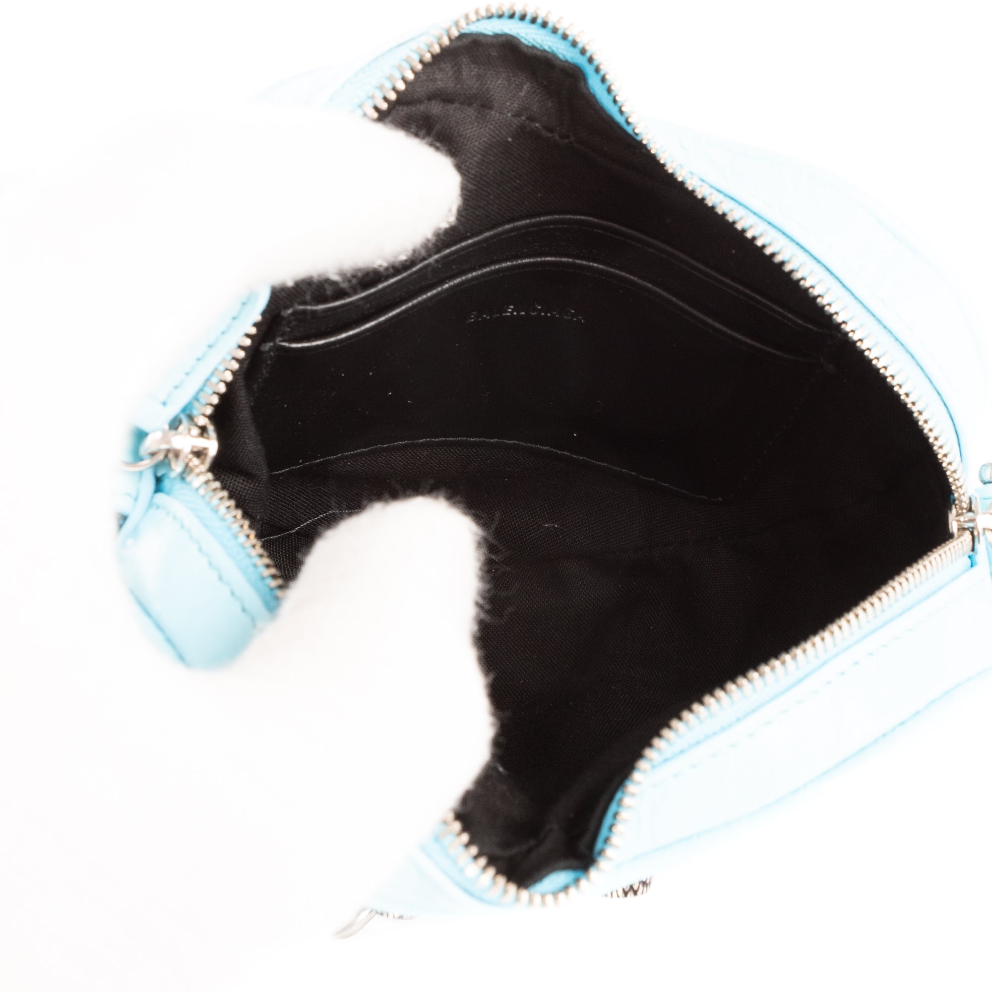 Shoulder Bag Le Cagole Heart Mini Blue Aged Calfskin Leather