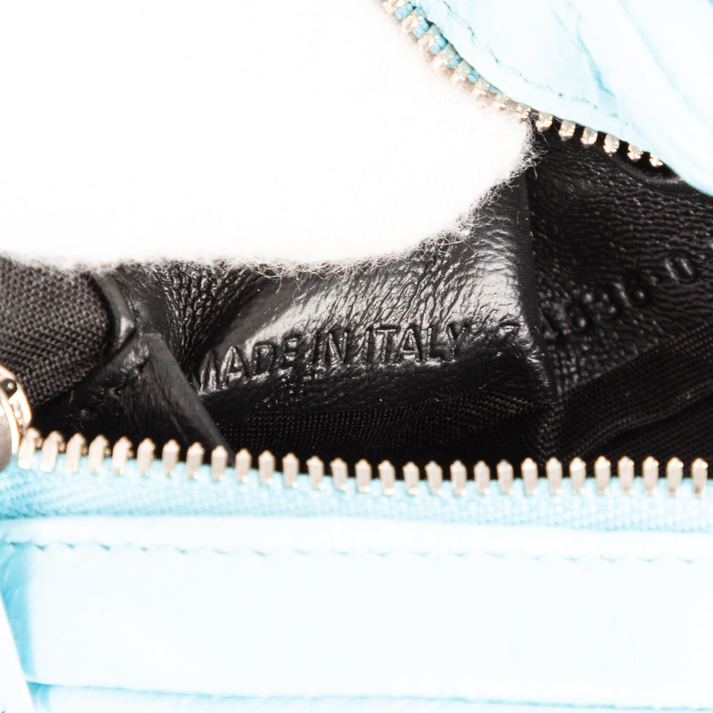 Shoulder Bag Le Cagole Heart Mini Blue Aged Calfskin Leather