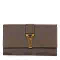 Clutch Classic Y Line Clutch Taupe Calfskin Leather