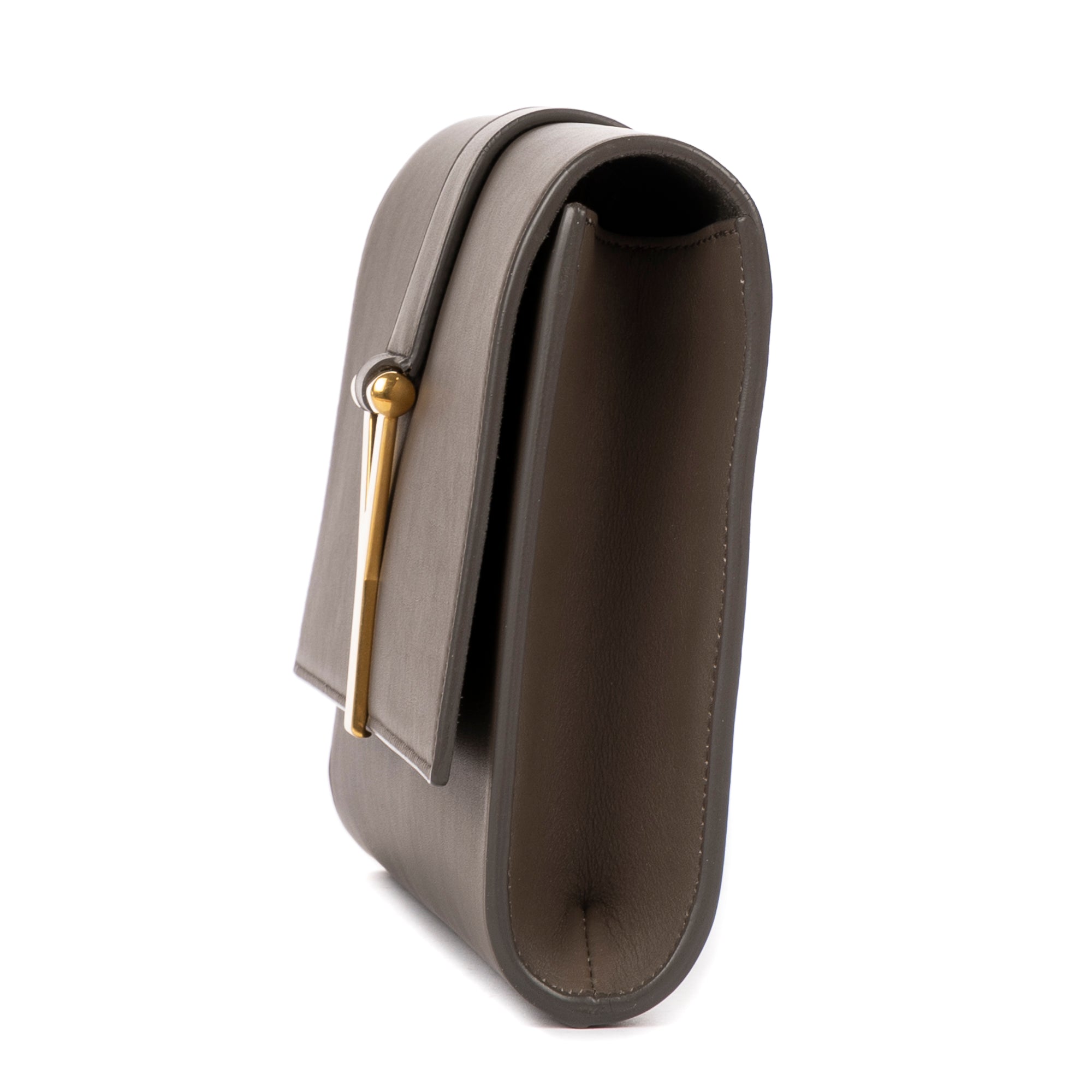 Clutch Classic Y Line Clutch Taupe Calfskin Leather