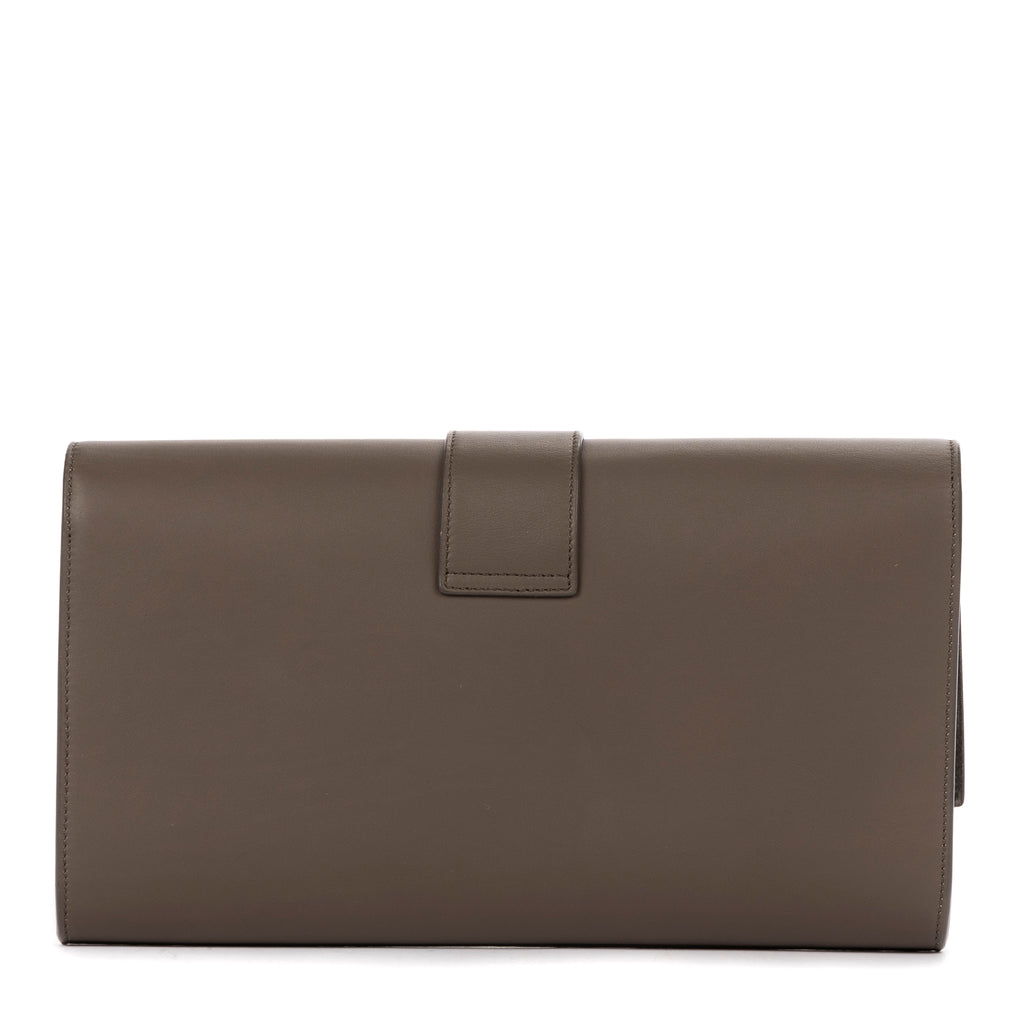 Clutch Classic Y Line Clutch Taupe Calfskin Leather