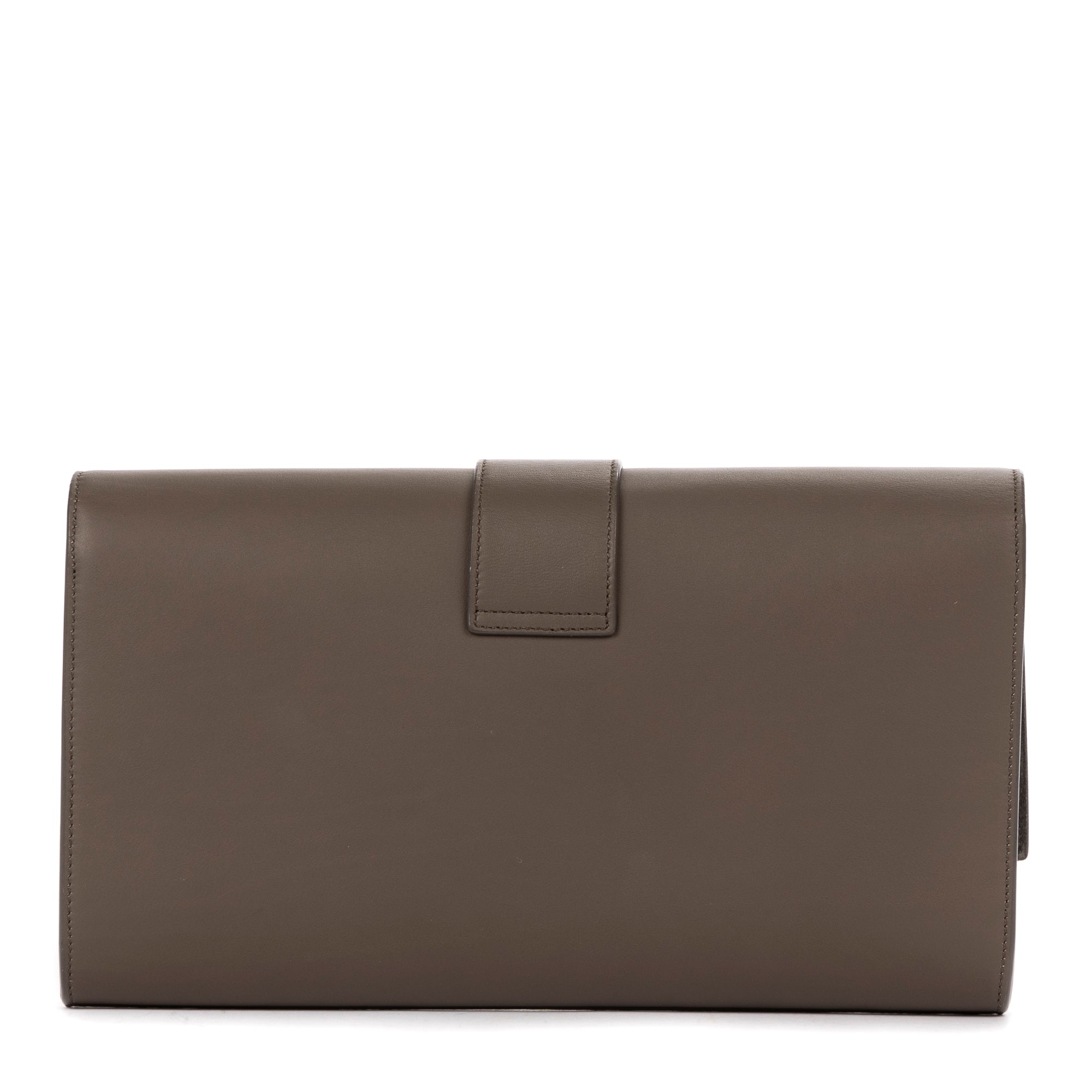Clutch Classic Y Line Clutch Taupe Calfskin Leather