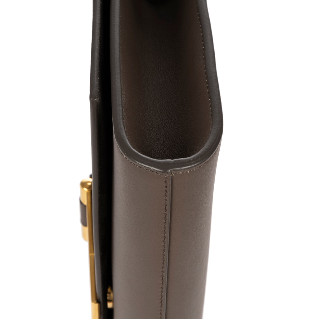 Clutch Classic Y Line Clutch Taupe Calfskin Leather