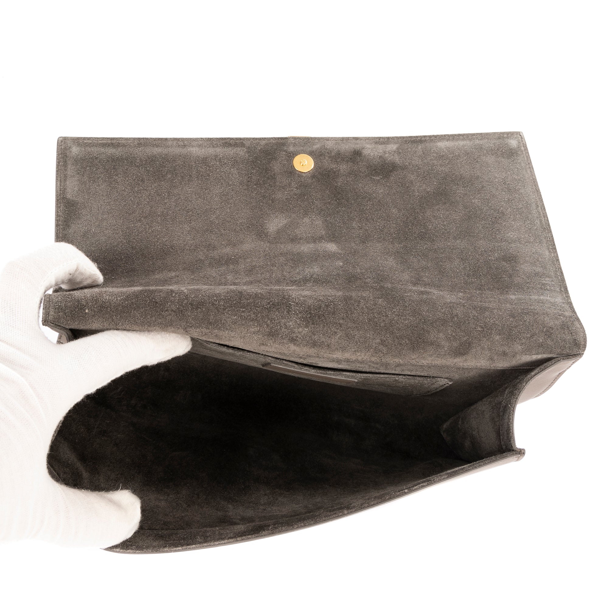 Clutch Classic Y Line Clutch Taupe Calfskin Leather