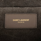 Pochette Classic Y Line en cuir de veau taupe