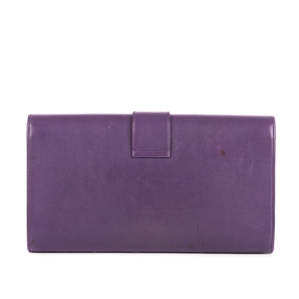 Pochette Classic Y Line en cuir de veau violet