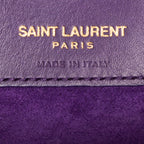 Pochette Classic Y Line en cuir de veau violet