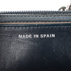 Bolso de Hombro Clásico Atemporal Cartera con Cadena Logotipo Azul Piel Caviar