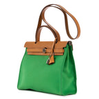 Shoulder Bag Herbag Zip 31 Green Toile Officier/Barenia Leather