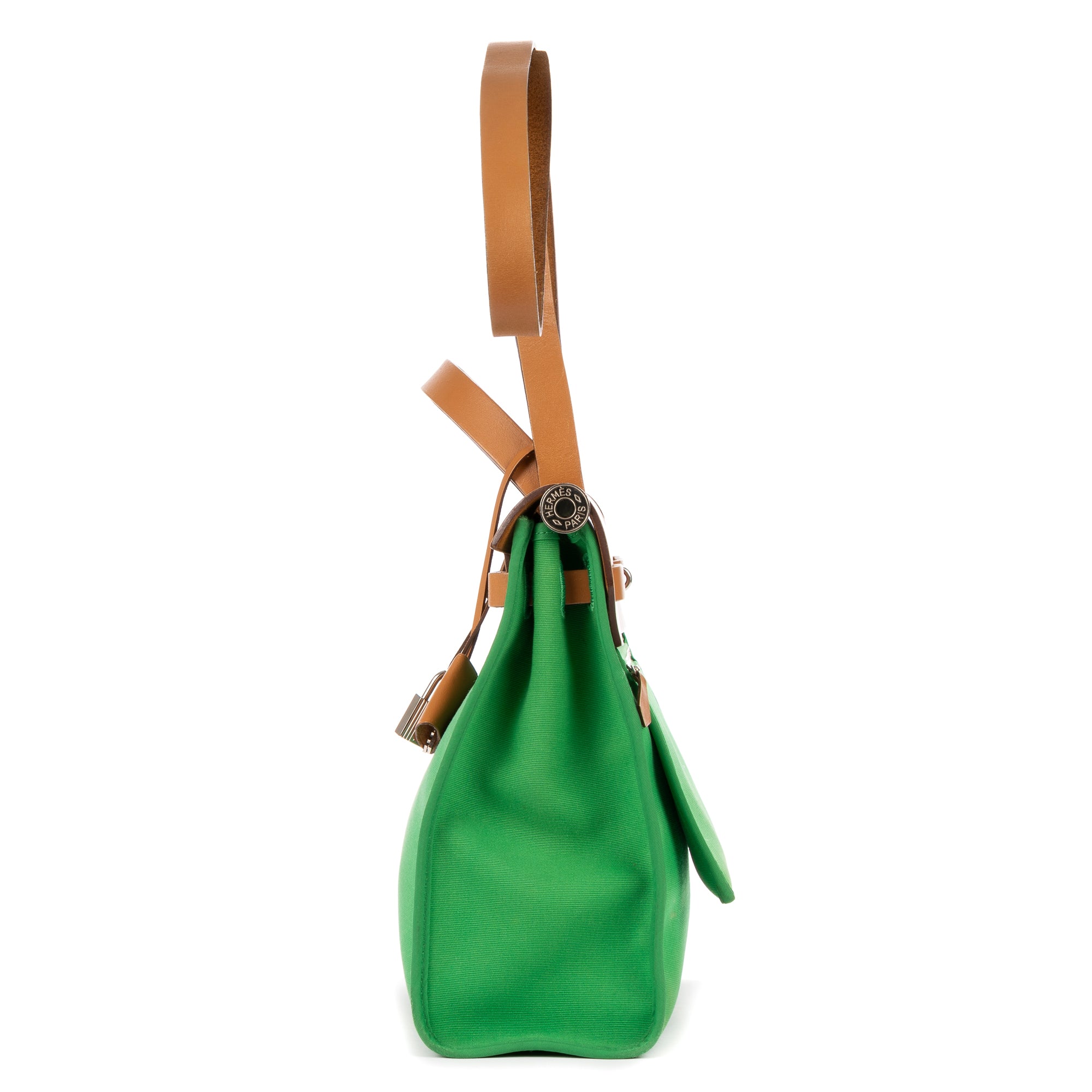 Shoulder Bag Herbag Zip 31 Green Toile Officier/Barenia Leather
