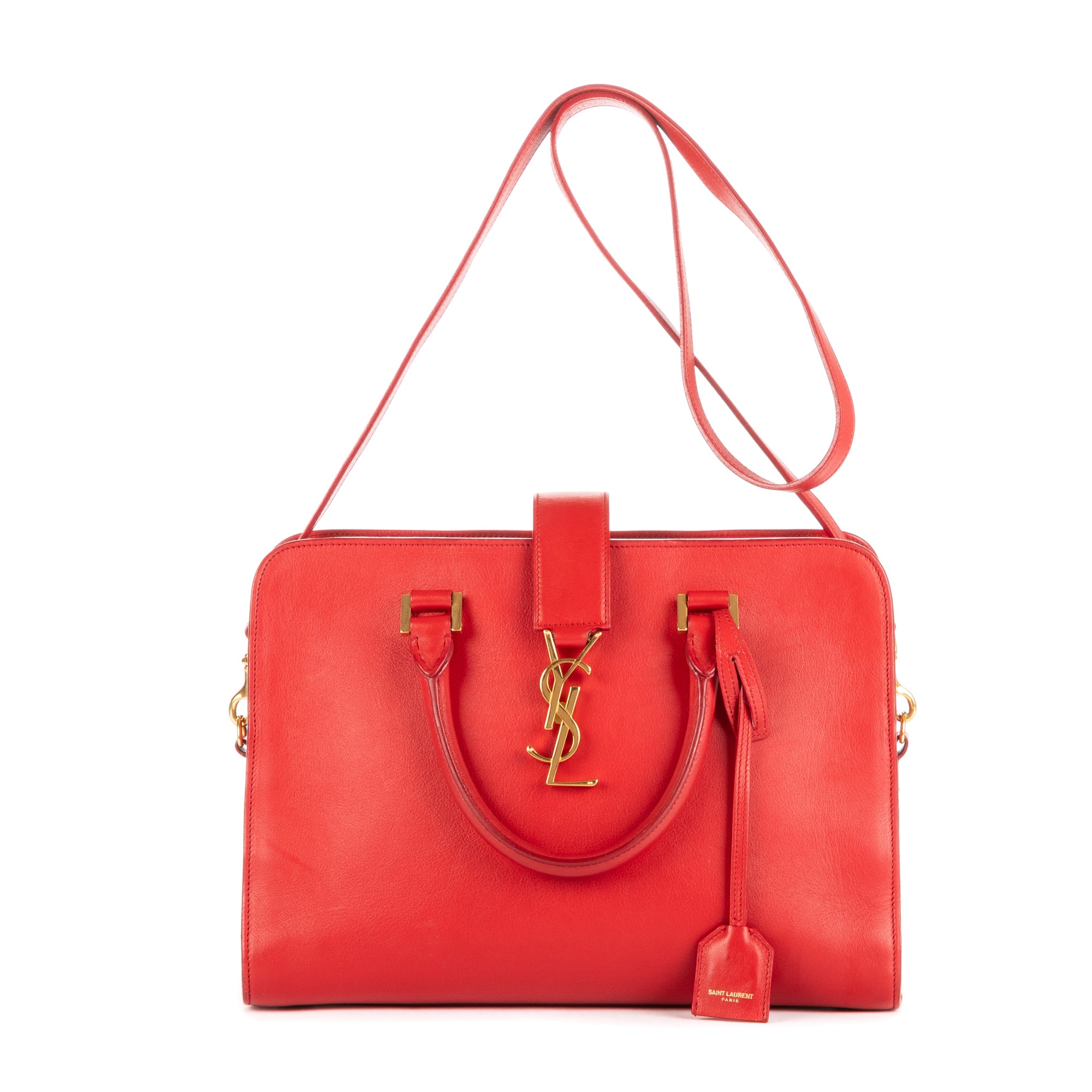 Handbag Classic Cabas Red Calfskin Leather