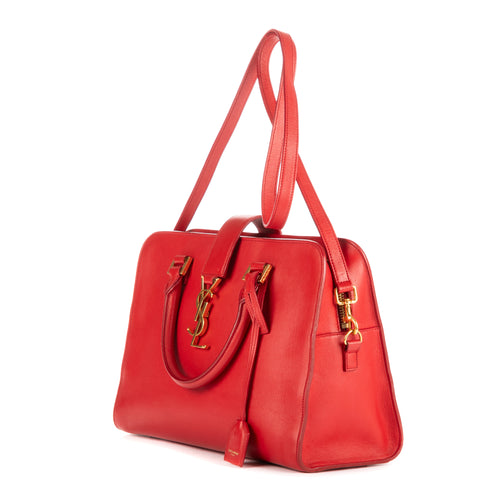 Bolso de mano clásico Cabas de piel de becerro roja