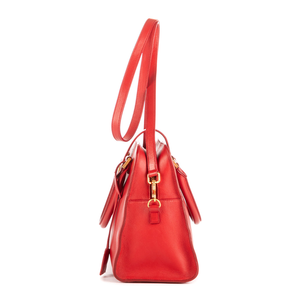 Bolso de mano clásico Cabas de piel de becerro roja