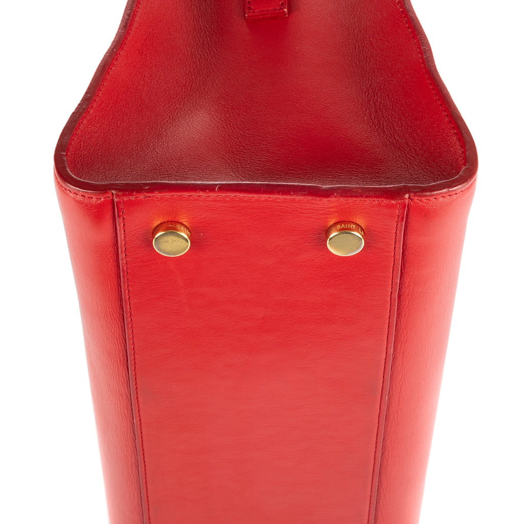 Bolso de mano clásico Cabas de piel de becerro roja