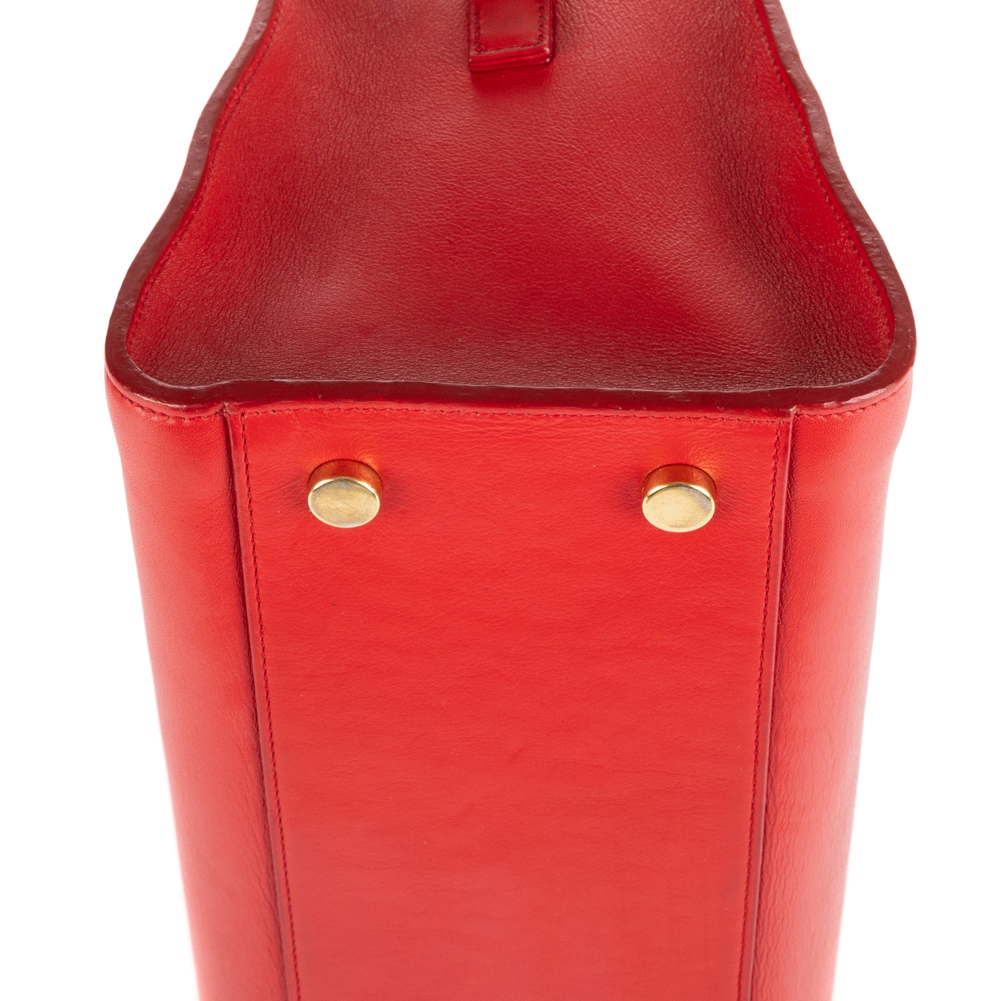 Bolso de mano clásico Cabas de piel de becerro roja