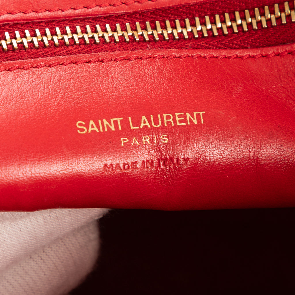Bolso de mano clásico Cabas de piel de becerro roja