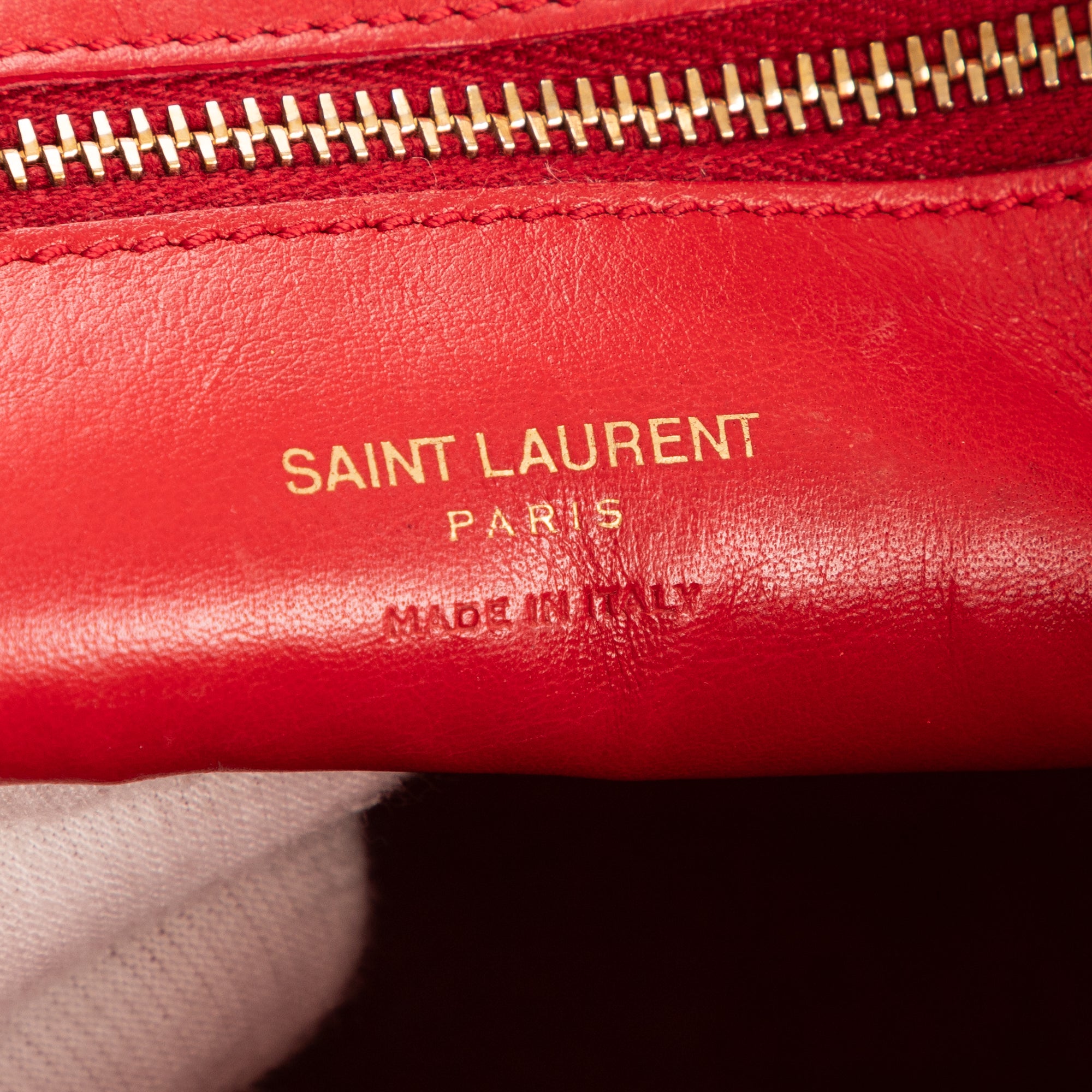 Bolso de mano clásico Cabas de piel de becerro roja
