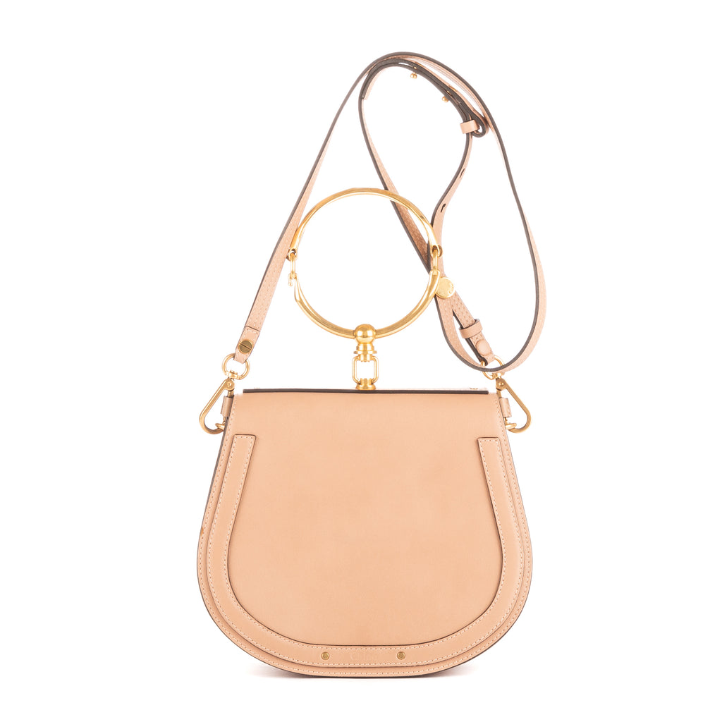 Bolso de hombro Nile Top Handle Piel de becerro beige