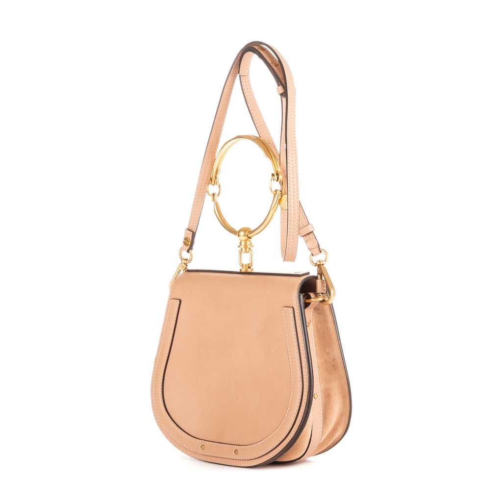 Bolso de hombro Nile Top Handle Piel de becerro beige