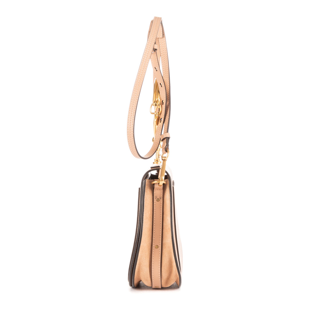 Bolso de hombro Nile Top Handle Piel de becerro beige