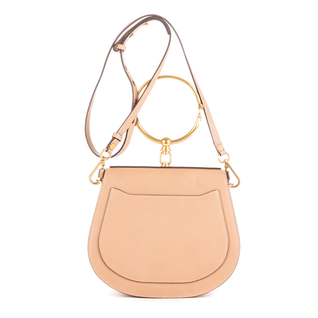 Bolso de hombro Nile Top Handle Piel de becerro beige