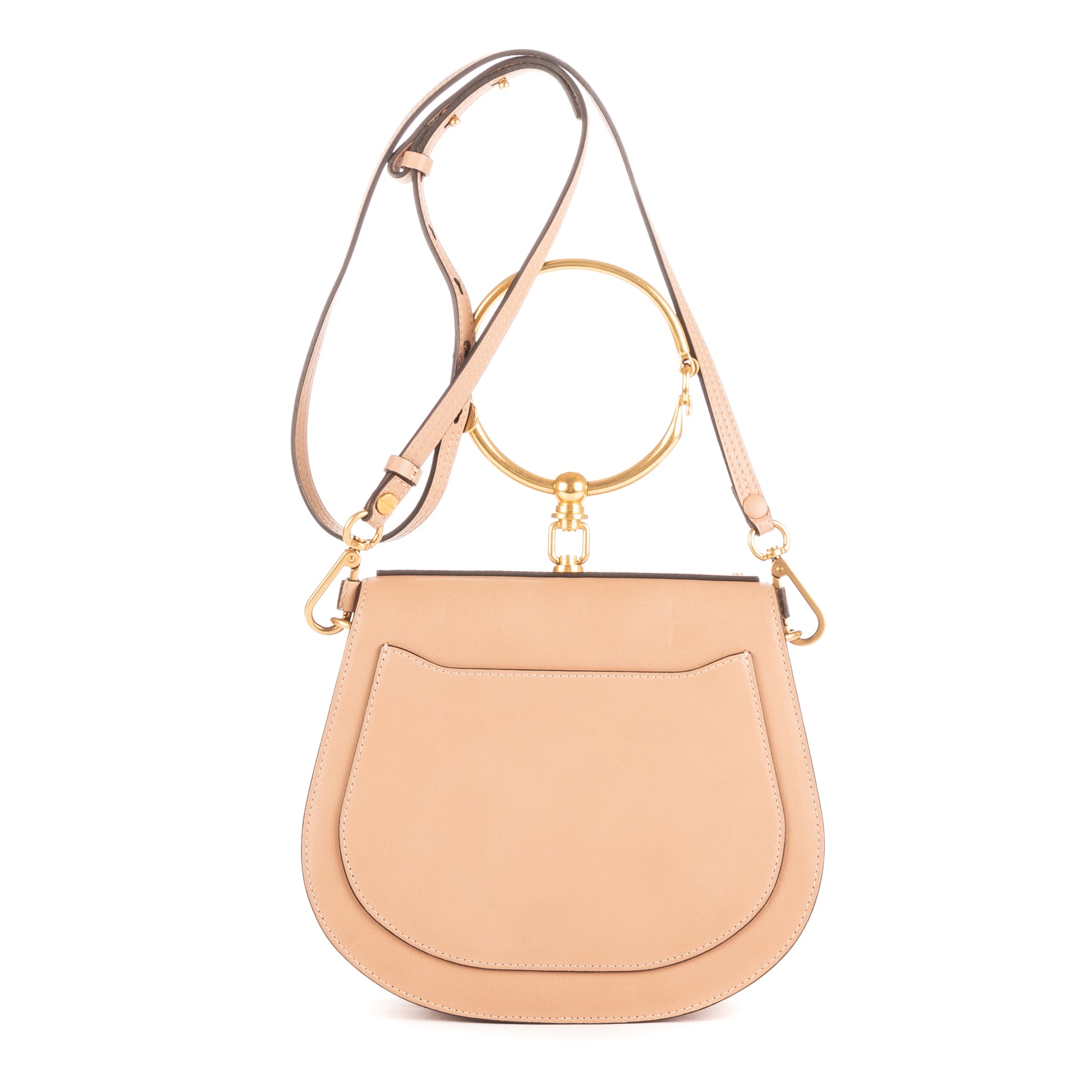 Bolso de hombro Nile Top Handle Piel de becerro beige