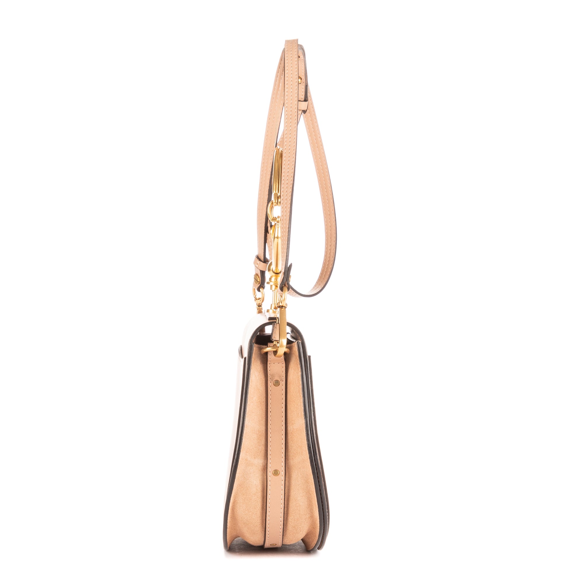 Bolso de hombro Nile Top Handle Piel de becerro beige