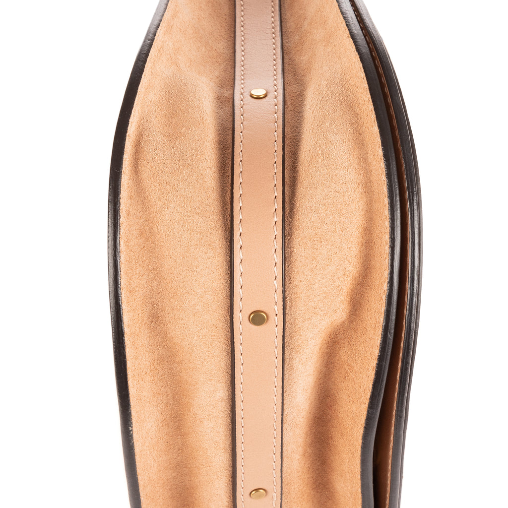 Bolso de hombro Nile Top Handle Piel de becerro beige