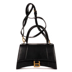 Handbag Small Hourglass Top Handle Black Calfskin Leather