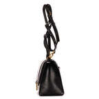 Handbag Small Hourglass Top Handle Black Calfskin Leather