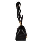 Handbag Small Hourglass Top Handle Black Calfskin Leather