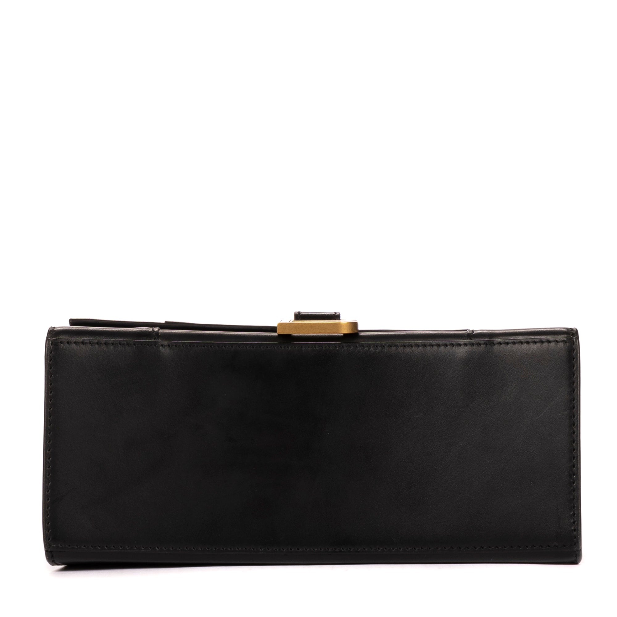 Handbag Small Hourglass Top Handle Black Calfskin Leather