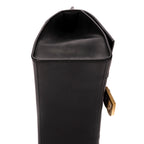Handbag Small Hourglass Top Handle Black Calfskin Leather