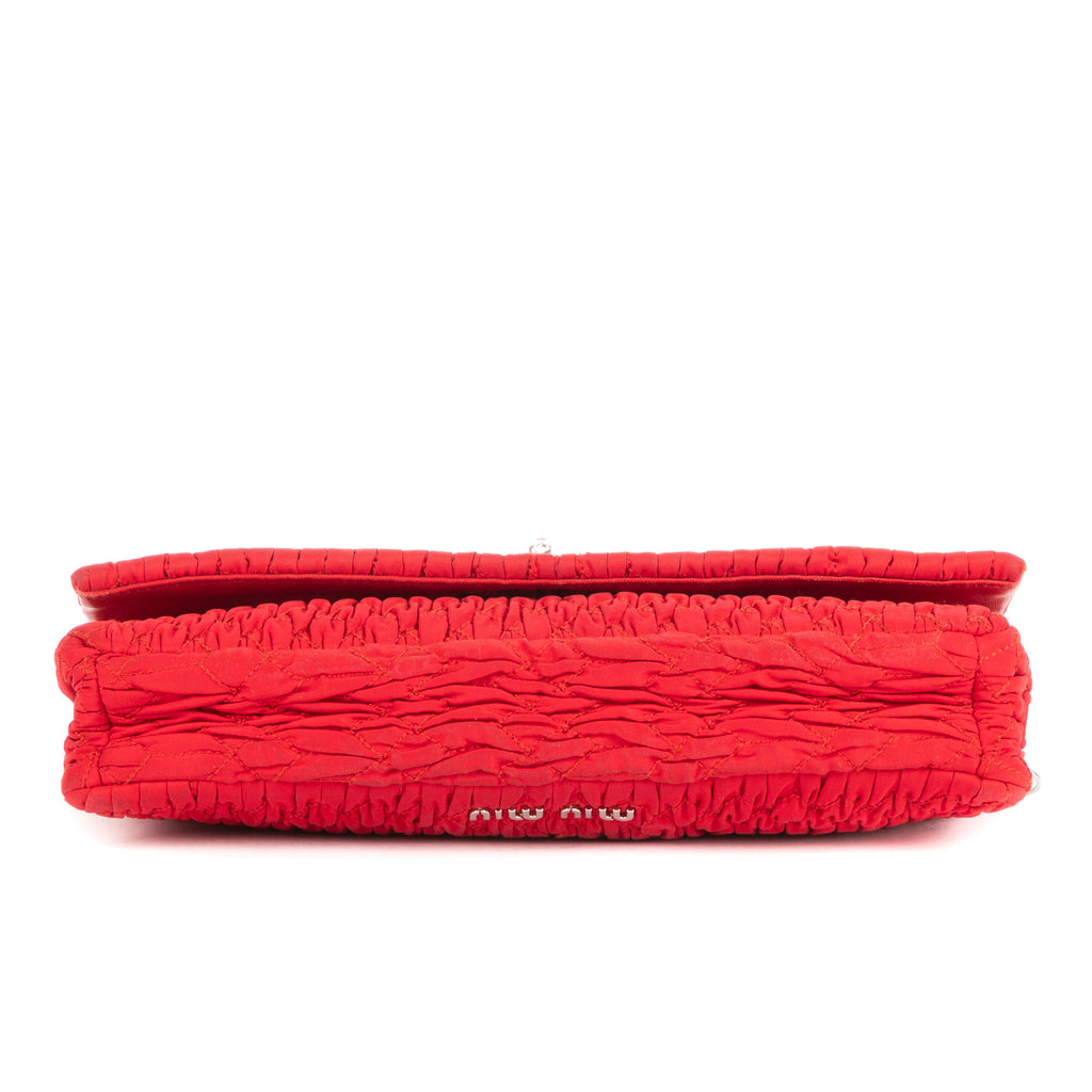 Sac à Bandoulière Icône Cristal Cloqué Rouge Nappa Toile Matelassée