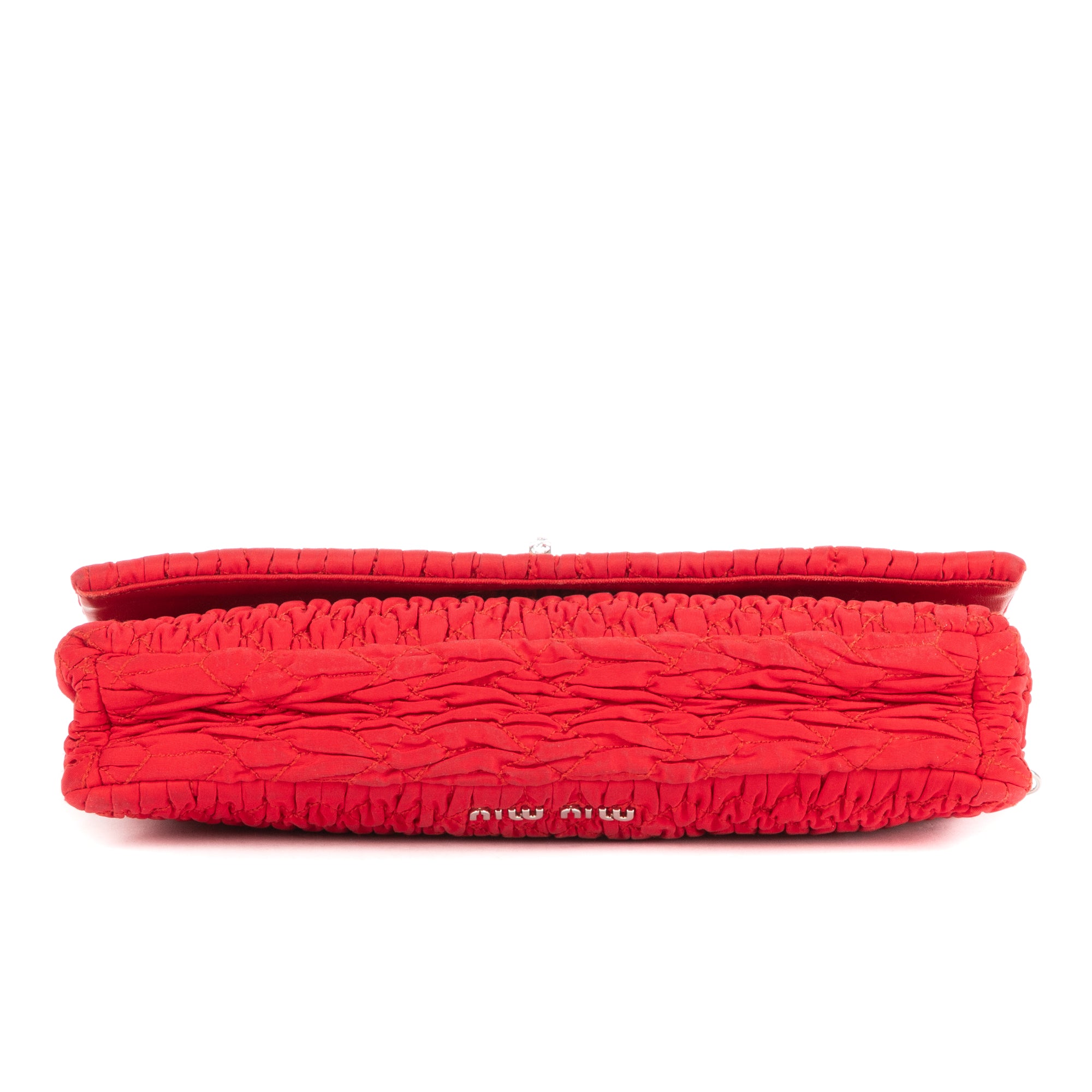 Sac à Bandoulière Icône Cristal Cloqué Rouge Nappa Toile Matelassée