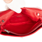 Sac à Bandoulière Icône Cristal Cloqué Rouge Nappa Toile Matelassée