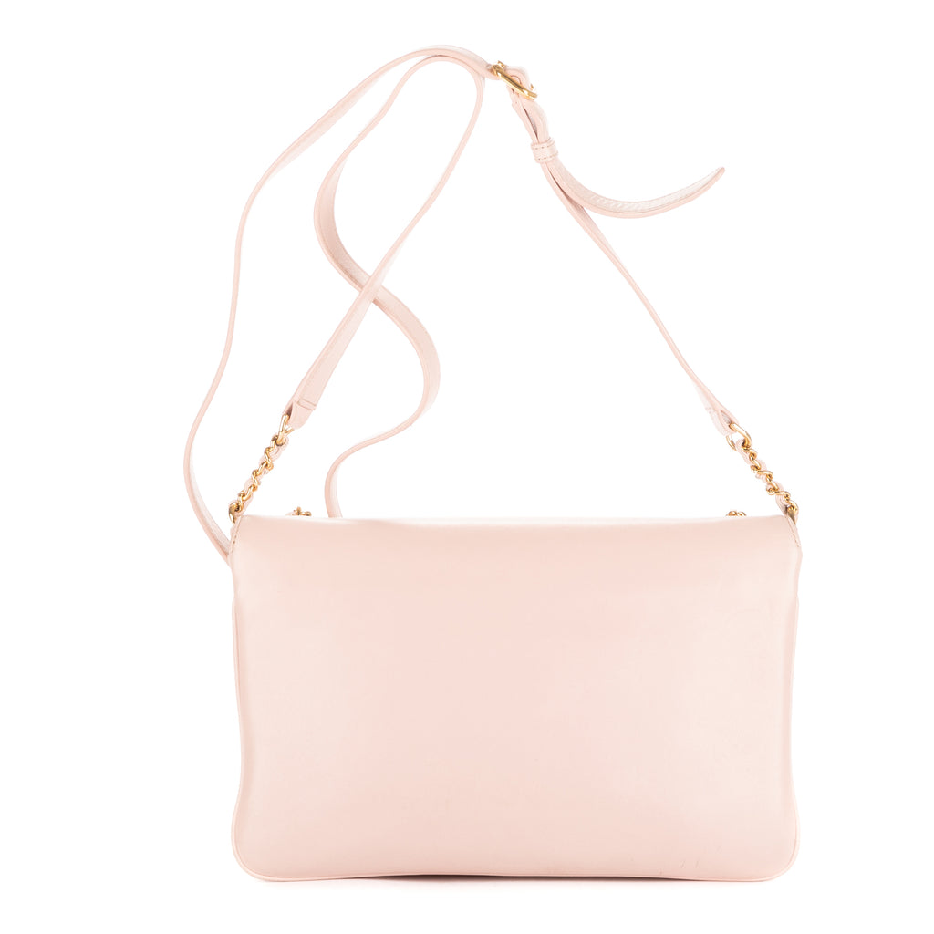 Shoulder Bag Chain Around Flap Crossbody Pink Lambskin Quilted Leather