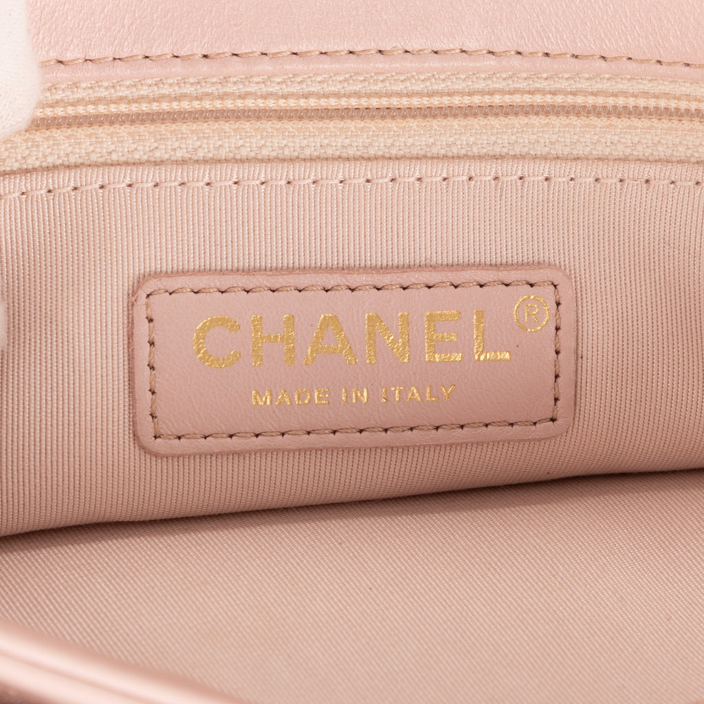 Shoulder Bag Chain Around Flap Crossbody Pink Lambskin Quilted Leather