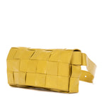 Shoulder Bag Cassette Belt Bag Yellow Mustard Large Intrecciato Leather