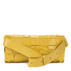 Shoulder Bag Cassette Belt Bag Yellow Mustard Large Intrecciato Leather