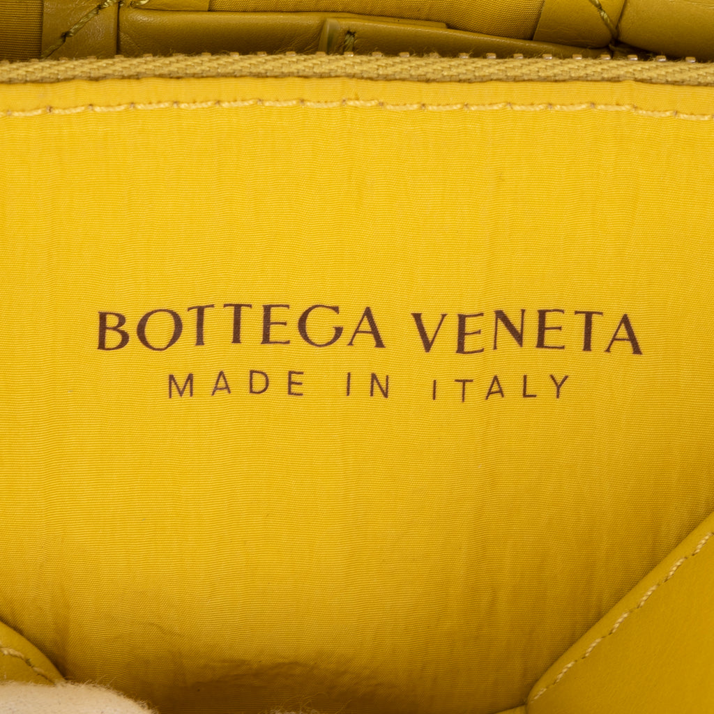 Shoulder Bag Cassette Belt Bag Yellow Mustard Large Intrecciato Leather
