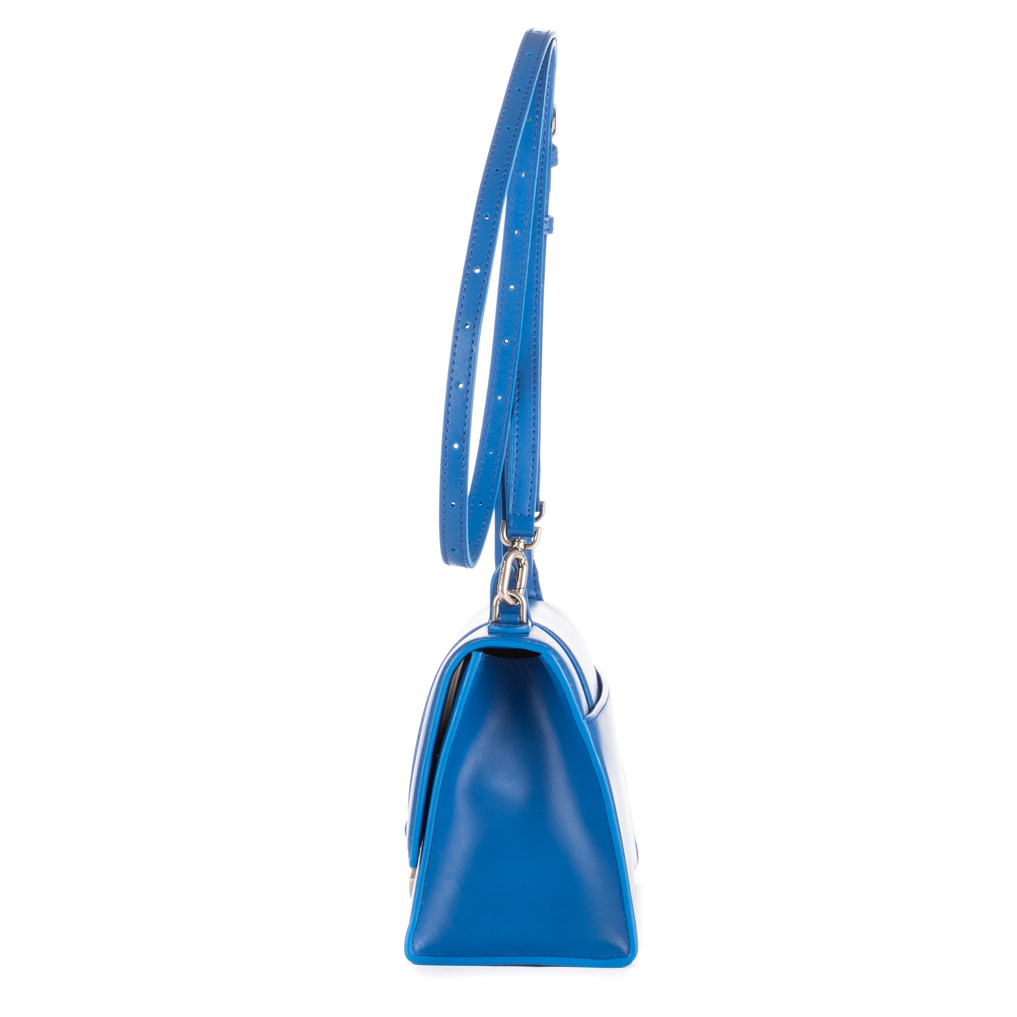 Shoulder Bag Small Hourglass Top Handle Dark Blue Calfskin Leather
