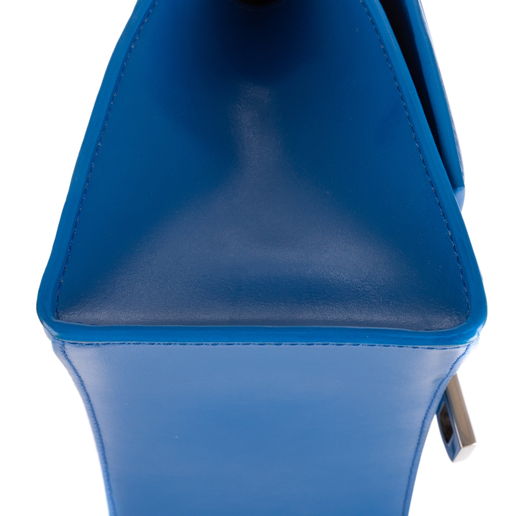Shoulder Bag Small Hourglass Top Handle Dark Blue Calfskin Leather