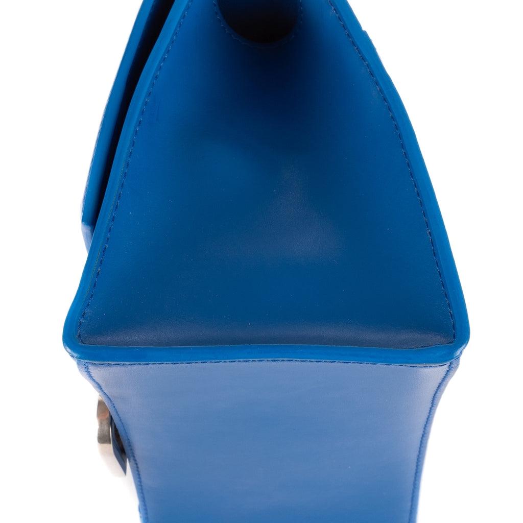 Shoulder Bag Small Hourglass Top Handle Dark Blue Calfskin Leather