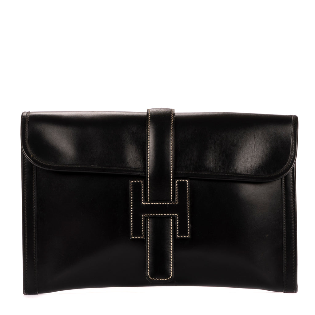 Clutch Jige Clutch Black Box Leather