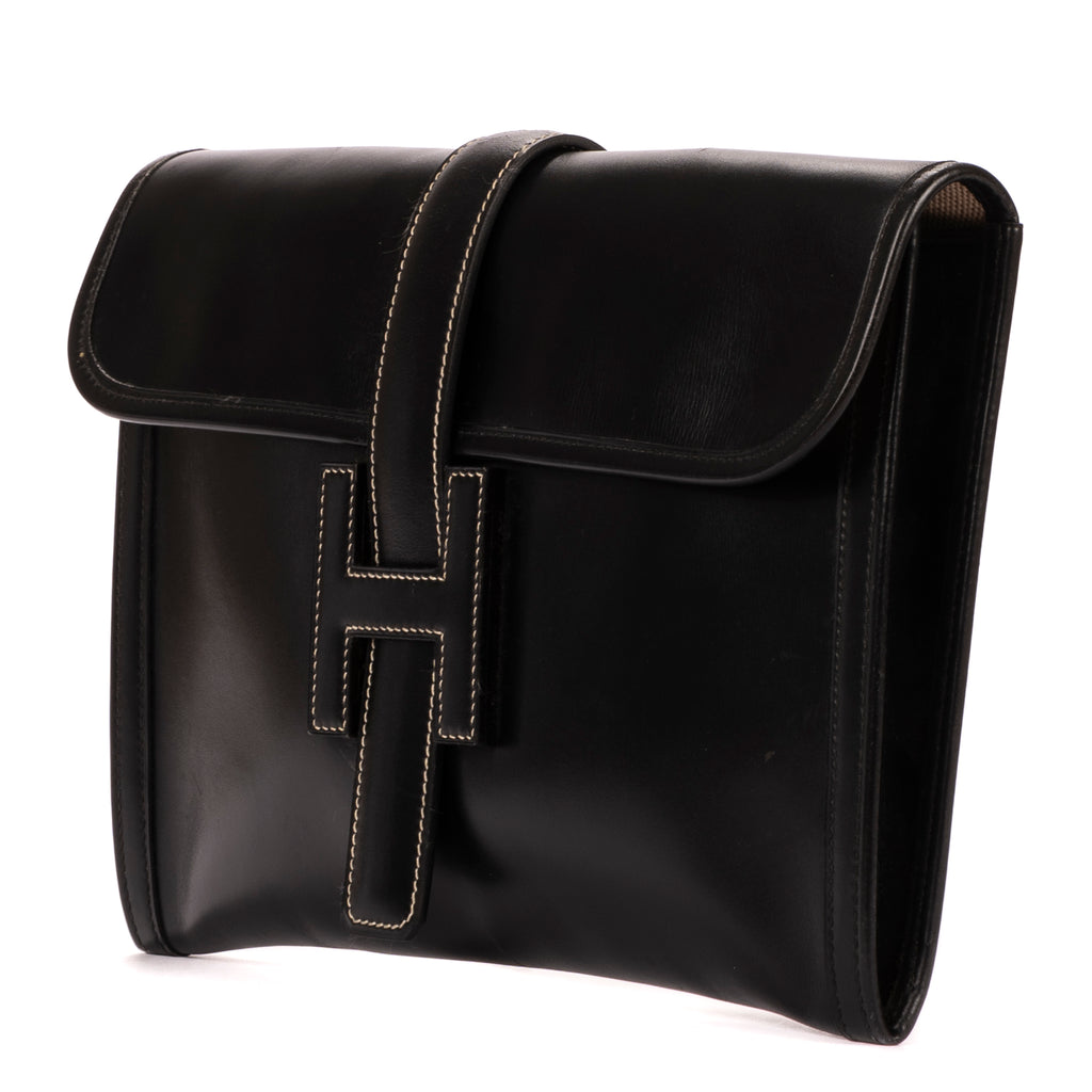 Clutch Jige Clutch Black Box Leather